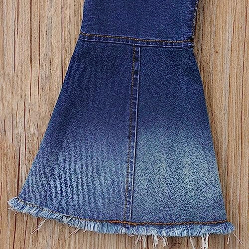 Toddler Baby Girl Flared Jeans Ripped Trousers Bell-Bottom Denim Pants Kids Vintage Jeans Child Flared Pants4