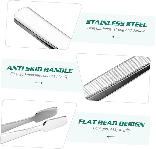 Miniatura 9 de 2 pinzas de sello de acero inoxidable con diseño de extremo plano para colección de joyas y cuentas, mango moleteado de agarre cómodo fácil de