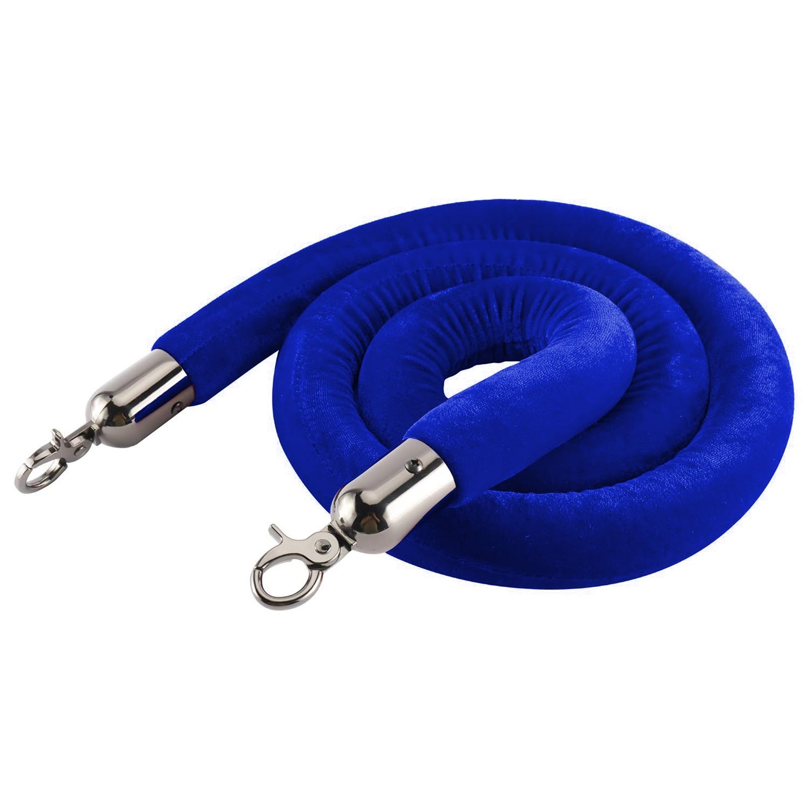 AUNANGLJSCS Rope barriers, Rope Divider,Barrier Ropes with Stainless Steel Hooks, New Queue Crowd Control Stanchion, for Hotel Celebration Restaurants(Blue,Length 2.2M/7.2Ft/86.6In)