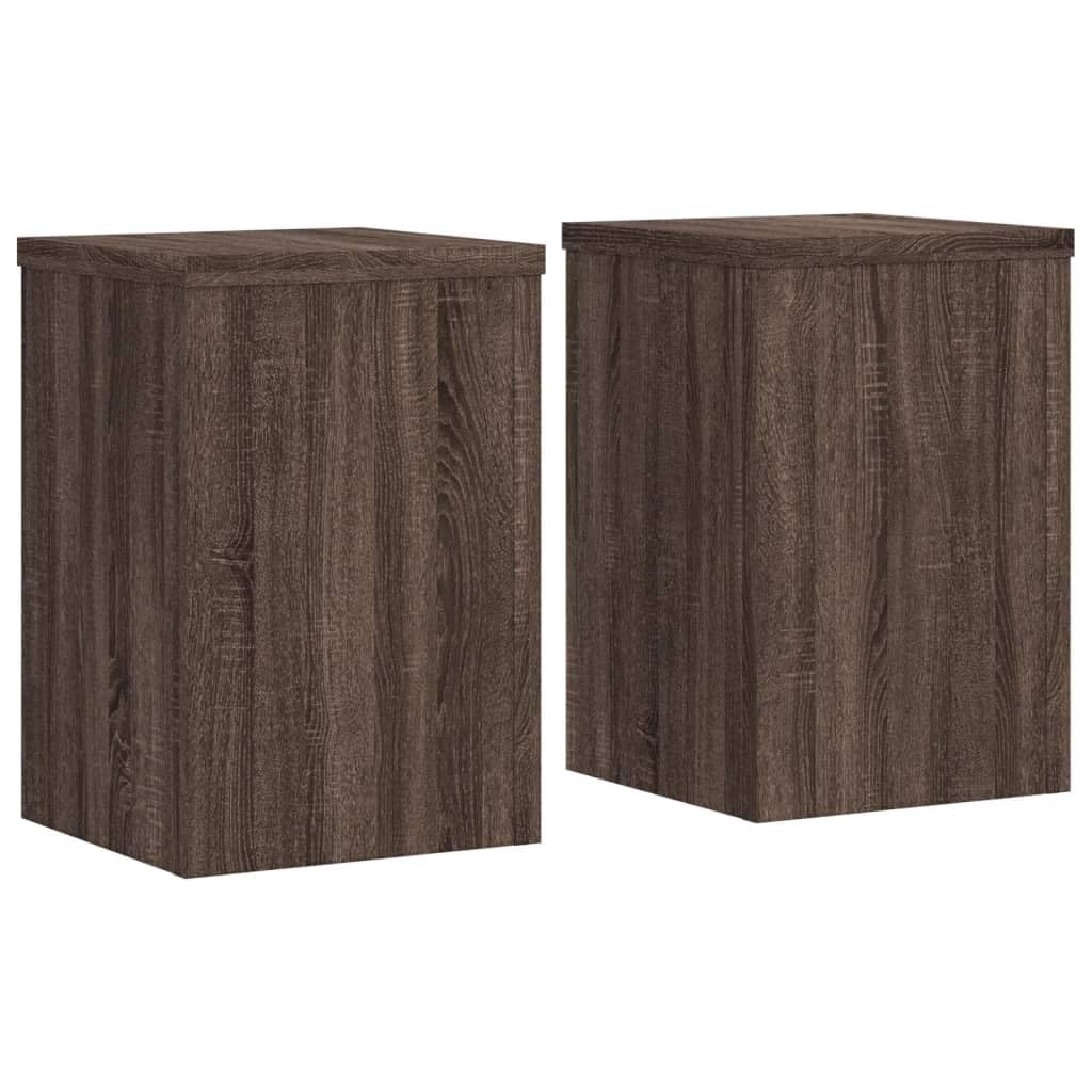 vidaXL Plant Stands 2 pcs, Plant Pot Stand for Indoor Living Room, Plant Holder for Decorative, Flower Stand Flower Pot, Brown Oak Engineered Wood