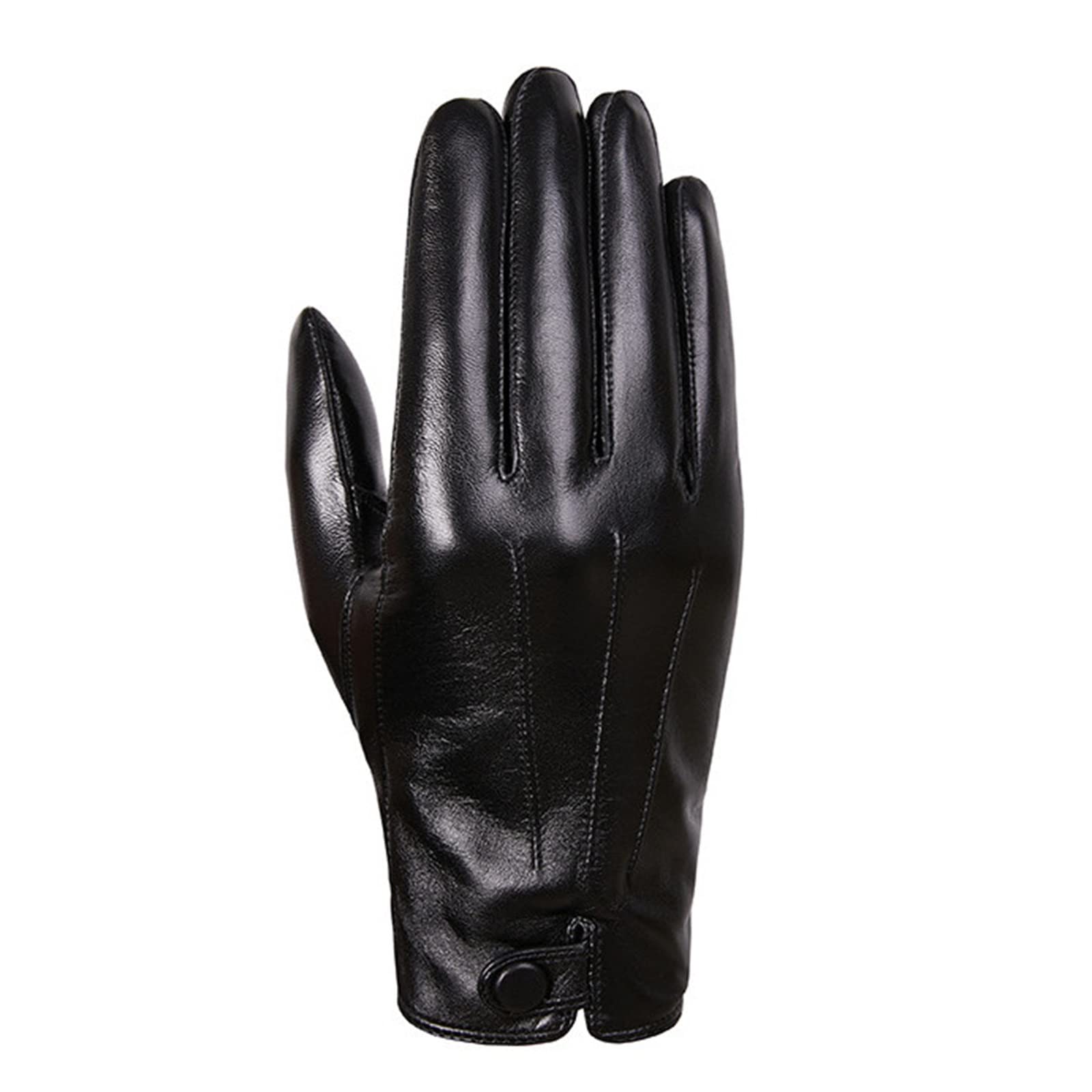 Guanti in Pelle da Uomo Guanti in Pelle Touch Screen da Uomo Guanti da Ciclismo Caldi e Spessi in Autunno e Inverno Guanti Invernali (Color : Black, Size : L)