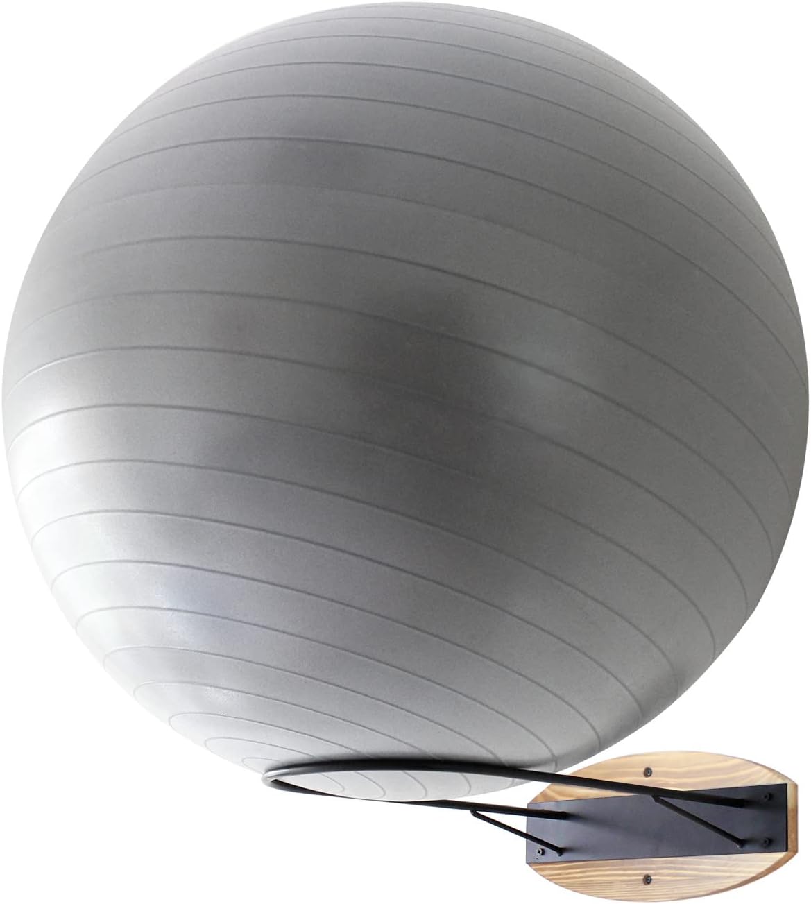 Authumberdale Black Yoga Ball Holder Wall Mount, Rustic Exercise/Stability