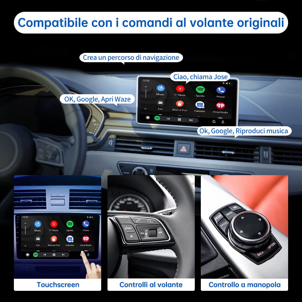 AWESAFE Adattatore Android Auto Wireless Compatibile per OEM Auto Prodotte 2017-2024 (Non per Carplay)