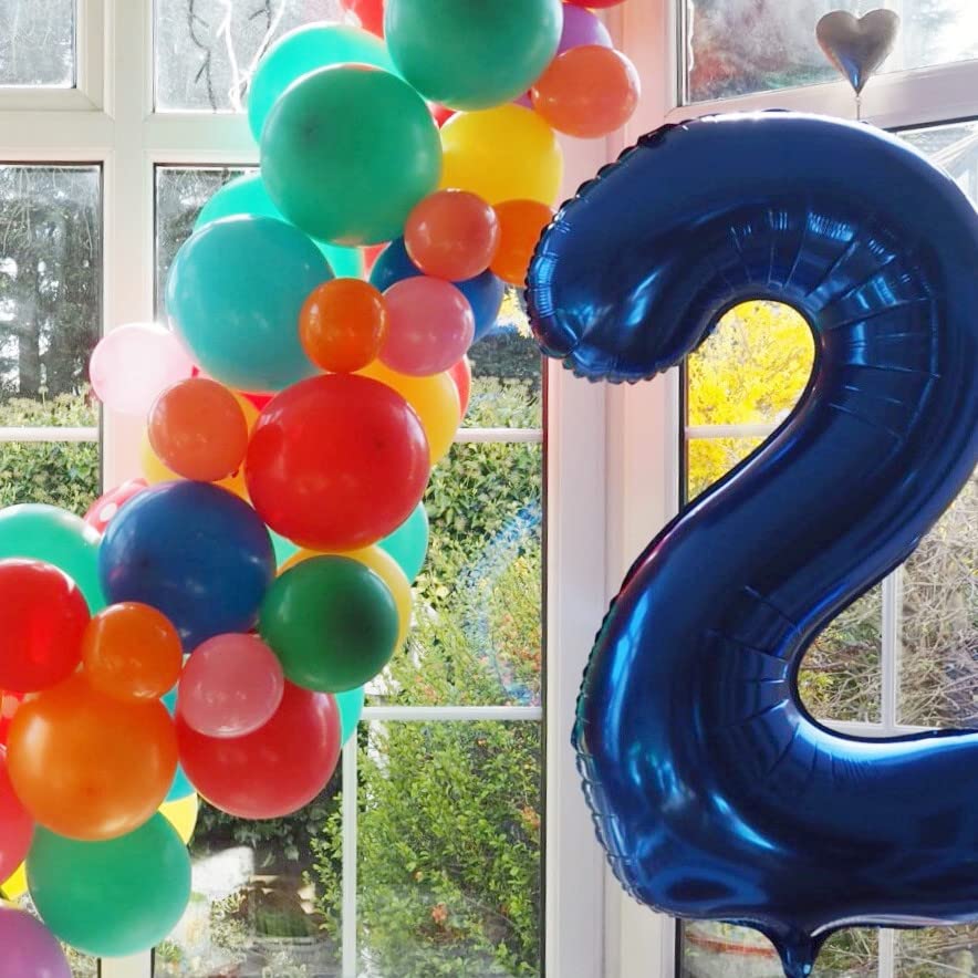 Image of Number Balloons 22 Balloon Dark Blue for 22 Birthday Decorations, 40 inch | Saturated Color, Large 40 in, With Inflation Straw & Hanging Hole, Great for Men's Party, Back-To-School Season, Pool Party