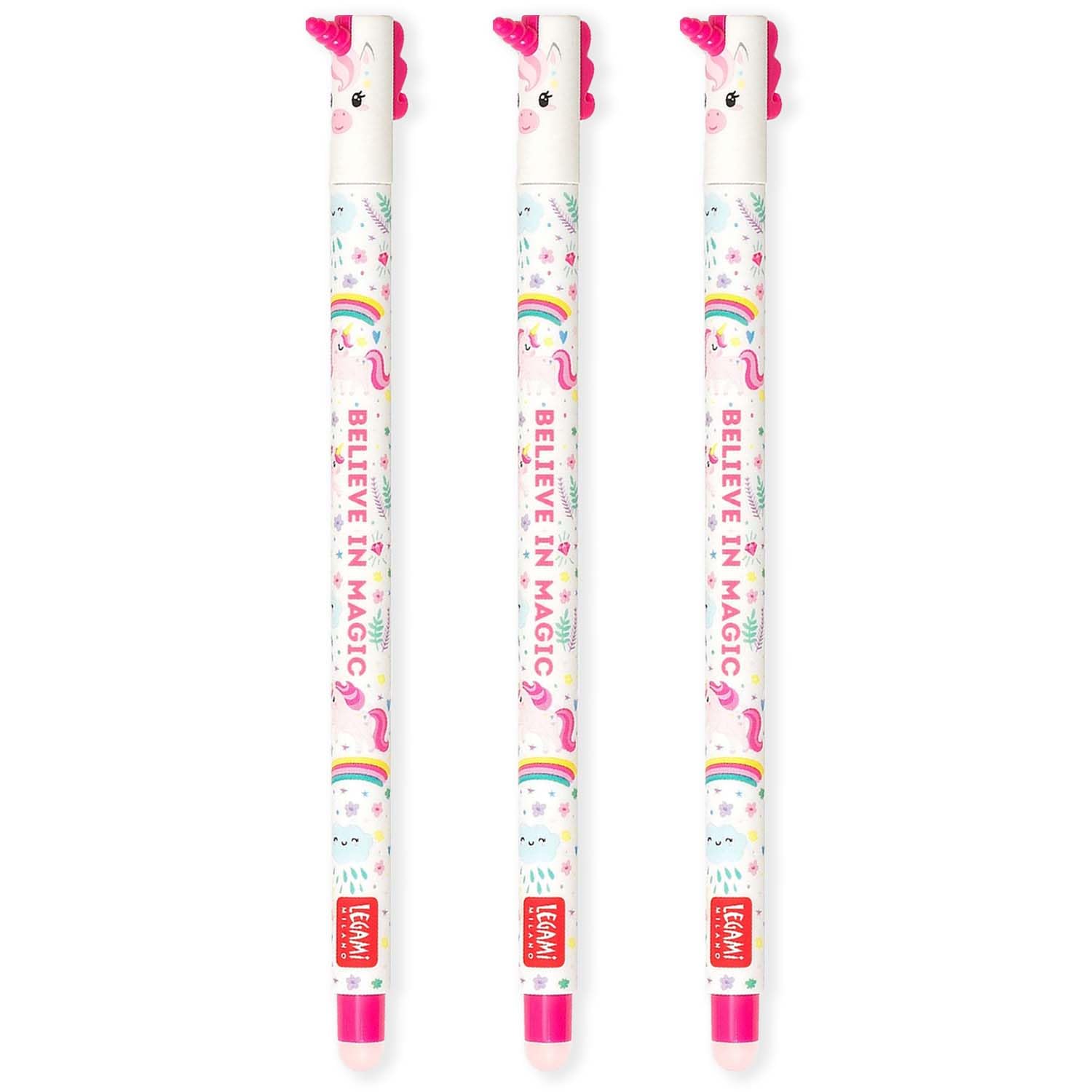 Set 15 Penne Gel Cancellabili LEGAMI Con Motivi Animali, Punta 0.7 Mm, Inchiostri Colorati Termosensibili