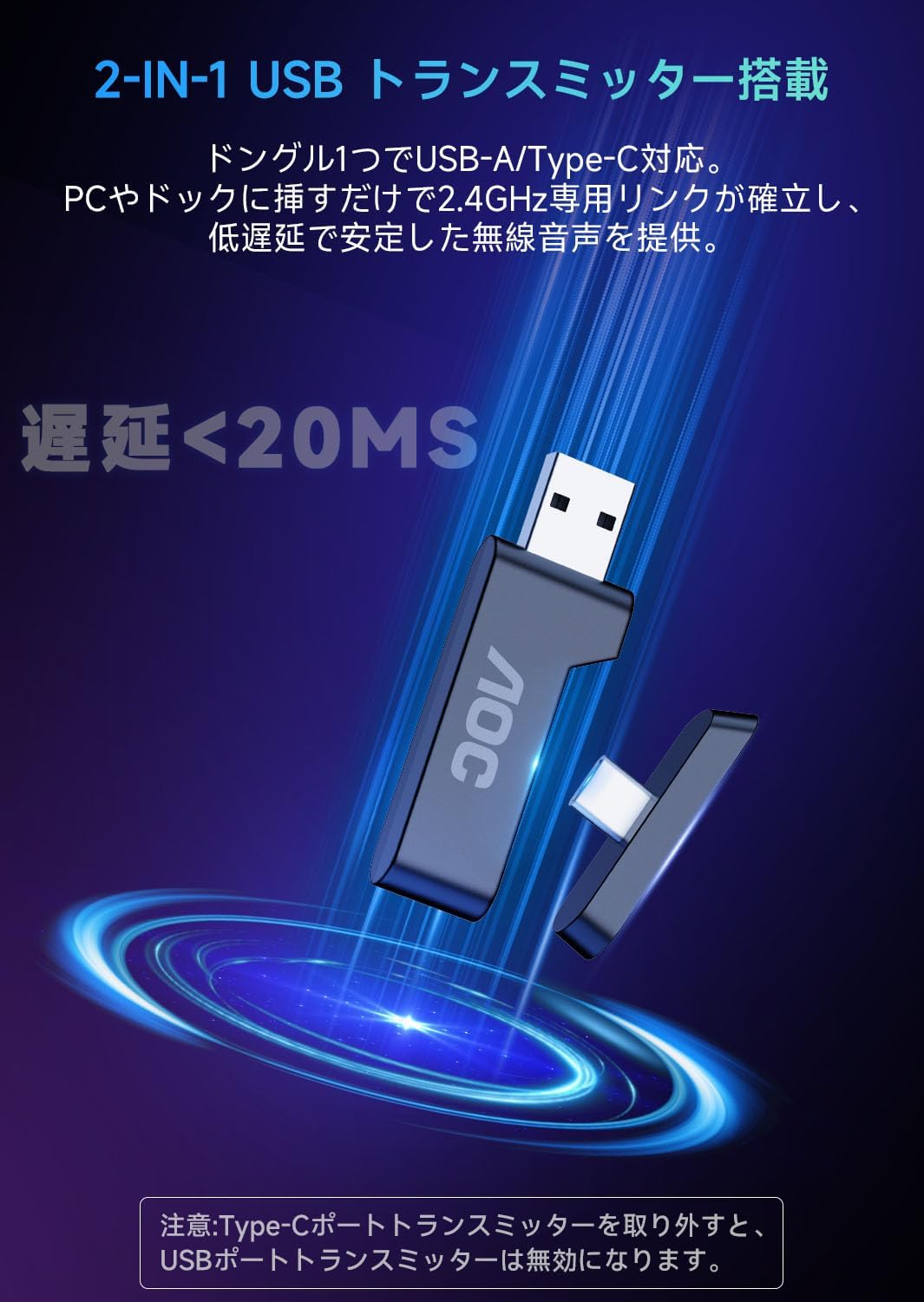 AOC ACG3506 2-in-1 USB-A/Type-C Transmitter