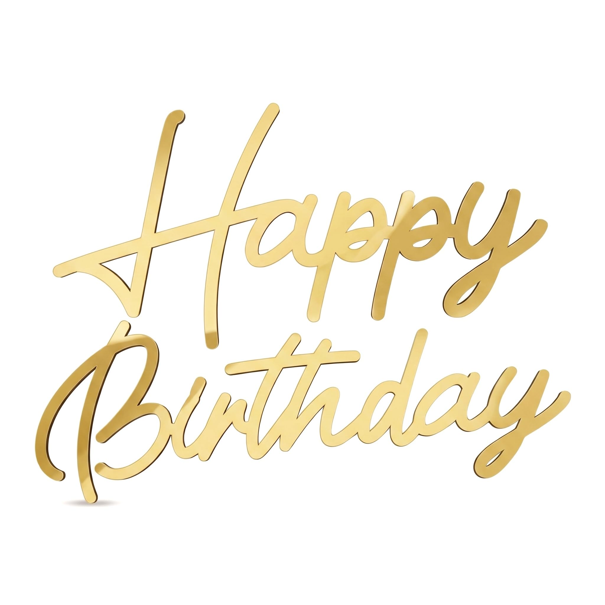 Happy Birthday Sign, Wooden Gold Happy Birthday Banner Reusable Happy Birthday Cutout Wall Decorations for Women and Men Celebrations Party Balloon Arch Backdrop
