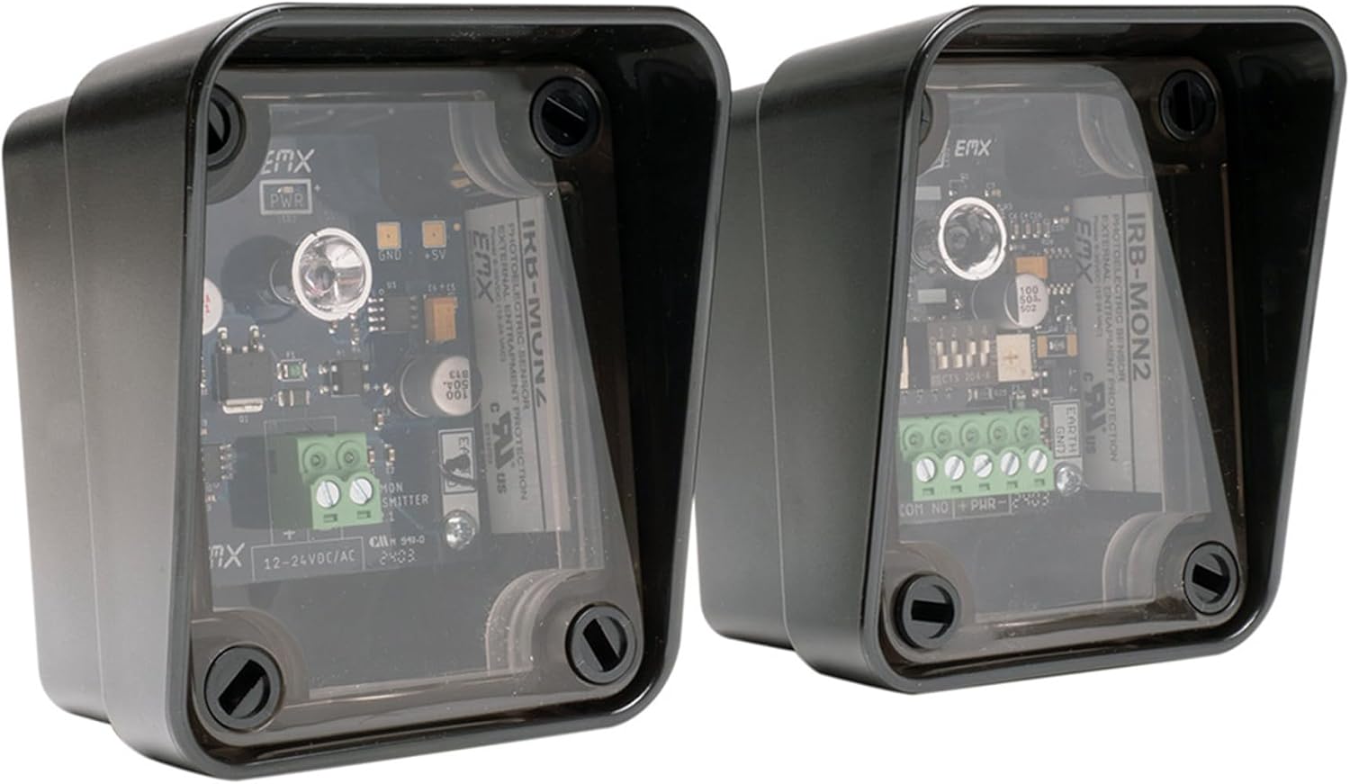EMX IRB-MON2™ UL325-Compliant Thru Beam Photoeye Kit – Monitored External Entrapment Sensor with Alignment LED & Multi-Protocol Compatibility IRB-MON 2 Replaces The Old IRB-MON