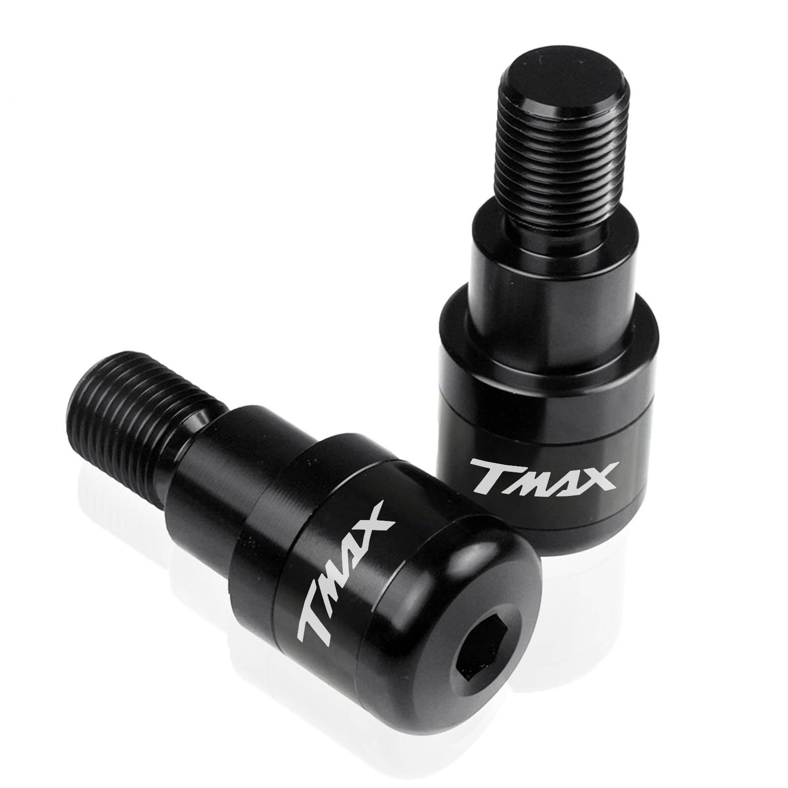 TMAX 500 530 560 2Pcs Bilanceri Manubrio Contrappesi Moto Manopole Manubrio Terminale CNC Alluminio Per Tmax 500 Tmax 530 Tmax 560 2009-2022 TMAX530 SX DX 2017-2019(Nero)