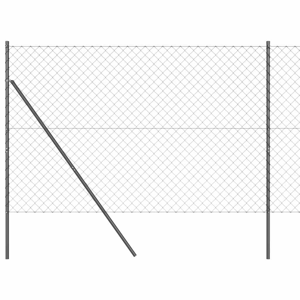 Fence Post Grey 25 x 1.6 m Steel PVC 60 x 60 mm Mesh Garden Boundary Barrier Outdoor Terrace Panel Set Corrosion Resistant