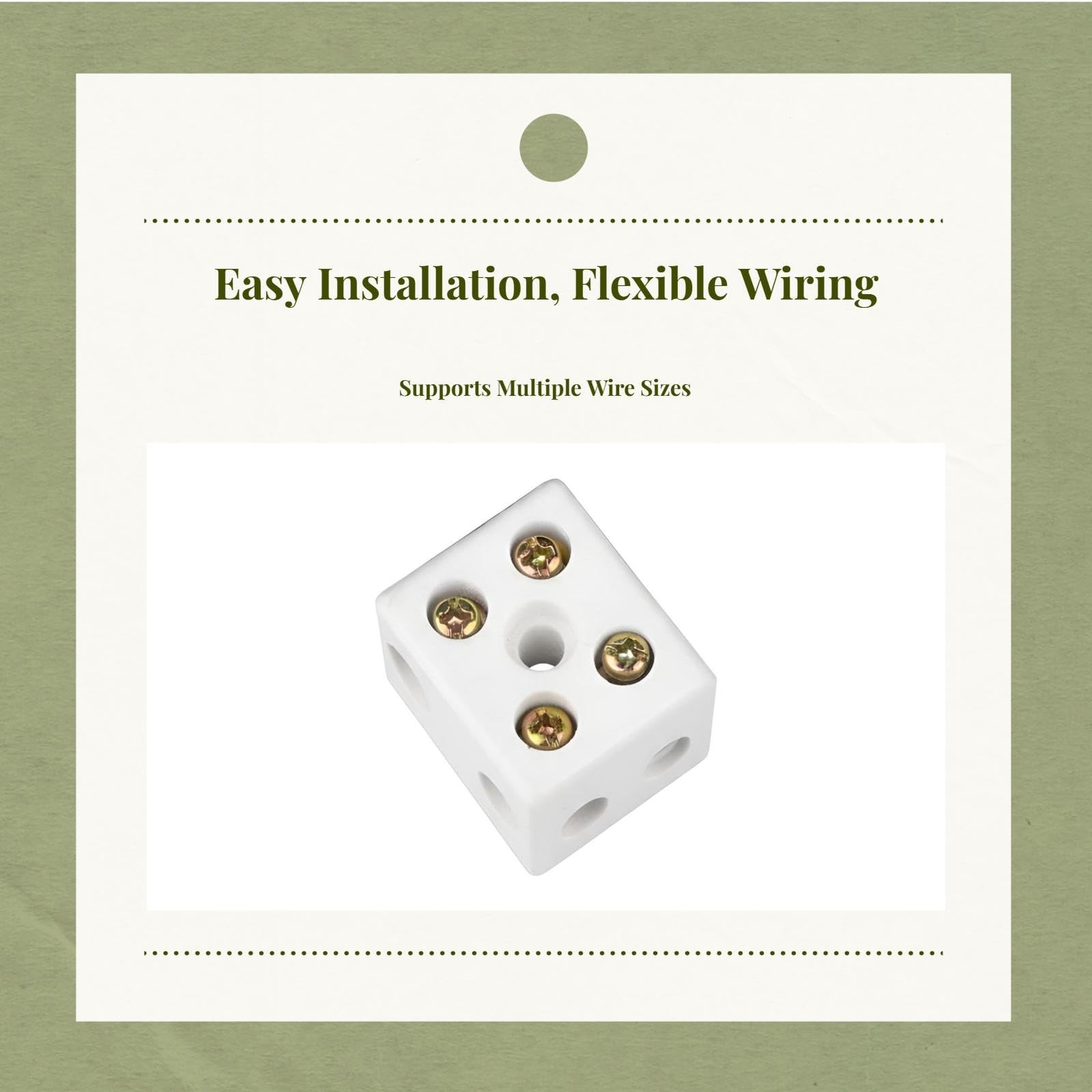 Ceramic Wire Connector, High Temperature Terminal Block, 2 In 2 exit, Power Repairs 2 in 2 out 100A 4.1x3.2x2.6cm-image-49