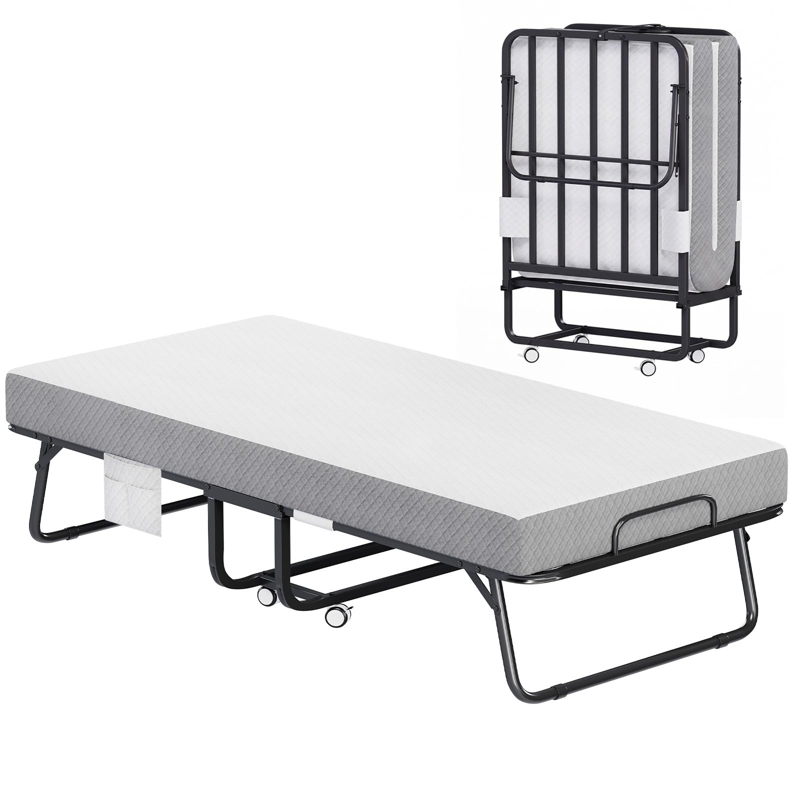 Somdot Letto Pieghevole 1 Persona, Fodera Lavabile, 190 x 78,5 cm