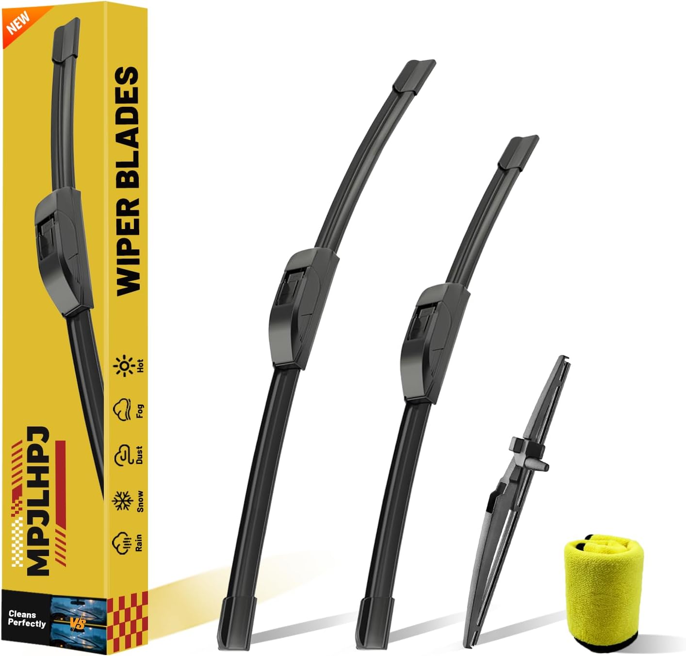 Windshield Wiper Blades Replacement for Toyota 4runner 2010-2024, Front Rear Wiper Set 24"+20"+12" (Pack of 3)