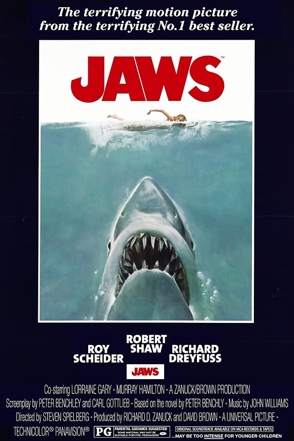 ASHER Gift JAWS Movie Poster Film Rob Scheider Robert Shaw Richard Dreyfuss Gifts Print Photo Picture Display Poster - Matte poster Frameless Gift 24 x 36 inch(60cm x 91cm)