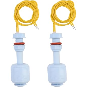 Pack of 2 Liquid Float Switch Liquid Sensor Water Level Sensor PP Plastic Float Switch for Hydroponics Gardening Aquarium Poo