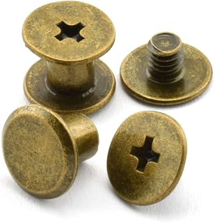 LQ Industrial 120pcs Chicago Screw Cross Head Phillips Drive Binding Screws Rivet Book Binding DIY Leather Craft Assembly Bolt 5x6mm Bronze