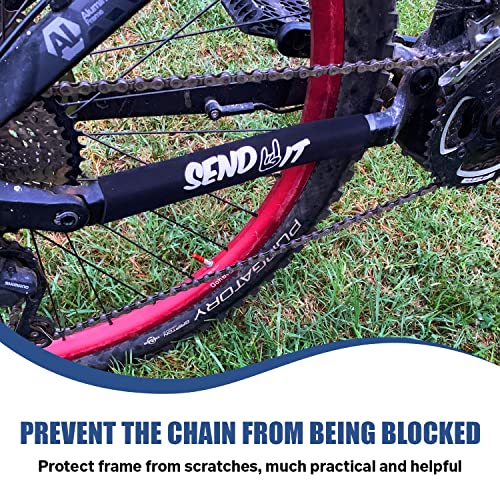 Dubbs Hardware Chainstay Protector - Mtb Chain Guard - Bike Frame Protection Send It - Mtb Bicycle Neoprene (White) #TOP3