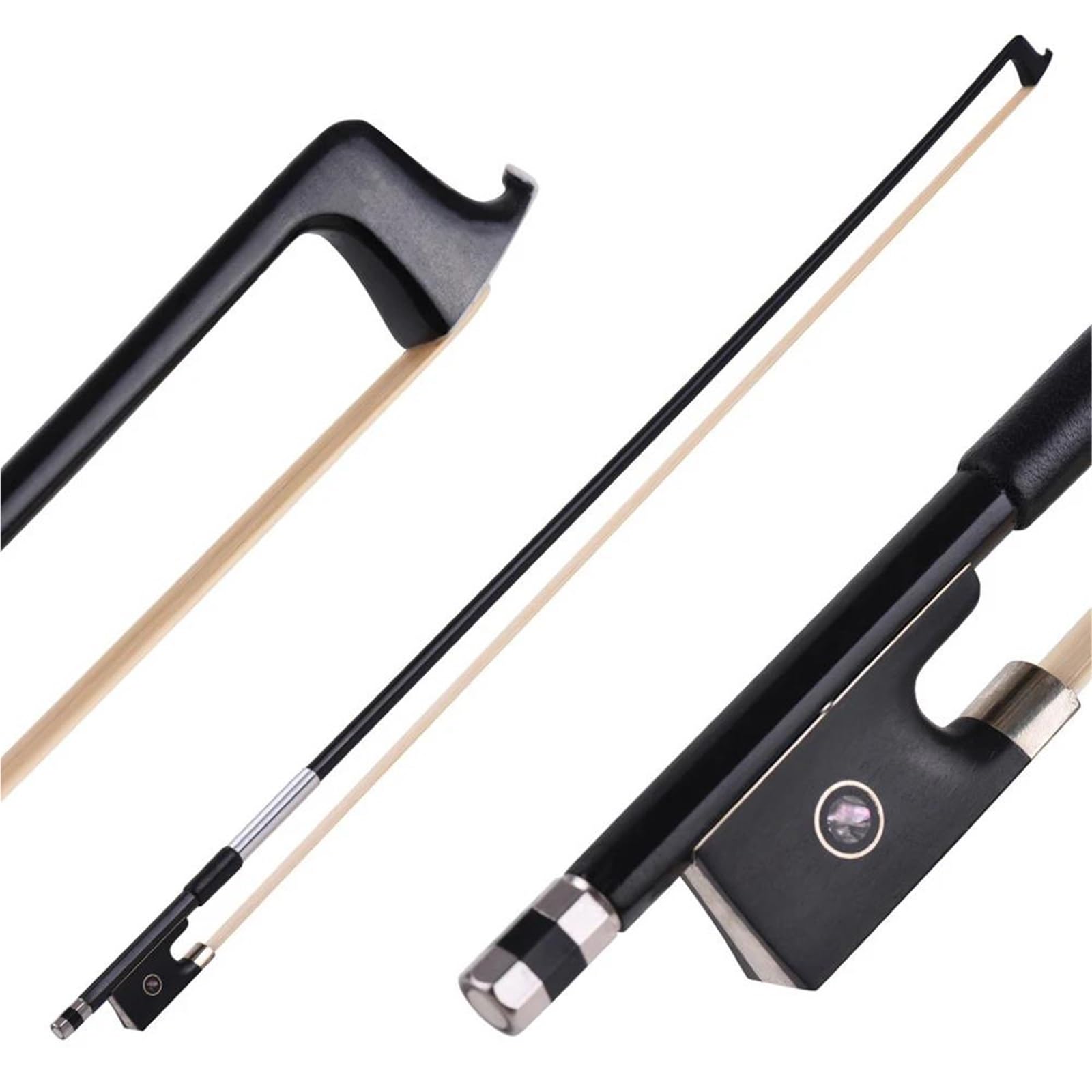 Arcos De Violín De Madera Accesorios De Piezas Rana Ébano Arco Violín Tamaño Completo Carbono