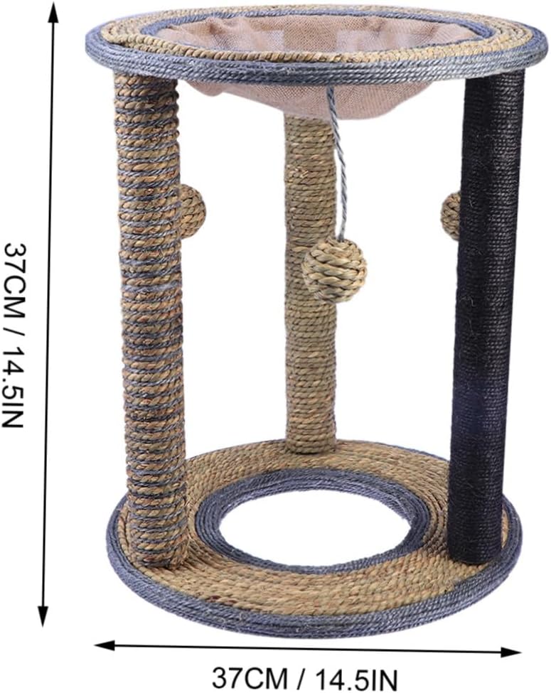 Sisal Cat Climbing Frame Small Cat Scratching Post and Resting Mat for Indoor and Kittens Practical Pet Protecting Furniture from Scratches Random Color