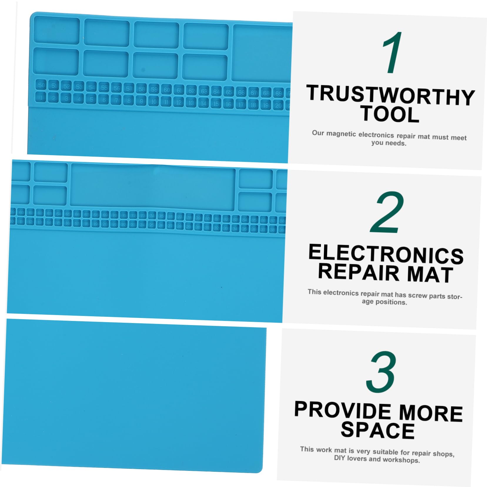 NULYLU Heat-resistant Silicone Repair Pad Magnetic Soldering Mat Circuit Board Repair Tool Mat Anti-static Work m