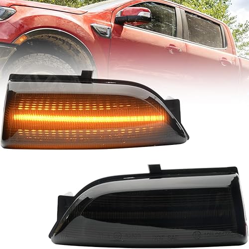 NJSBYL Ranger - Lámparas LED de espejo lateral para Ford Ranger Lariat ámbar 2019 2020 2021 2022 2023 Luz LED de estacionamiento de conducción ámbar