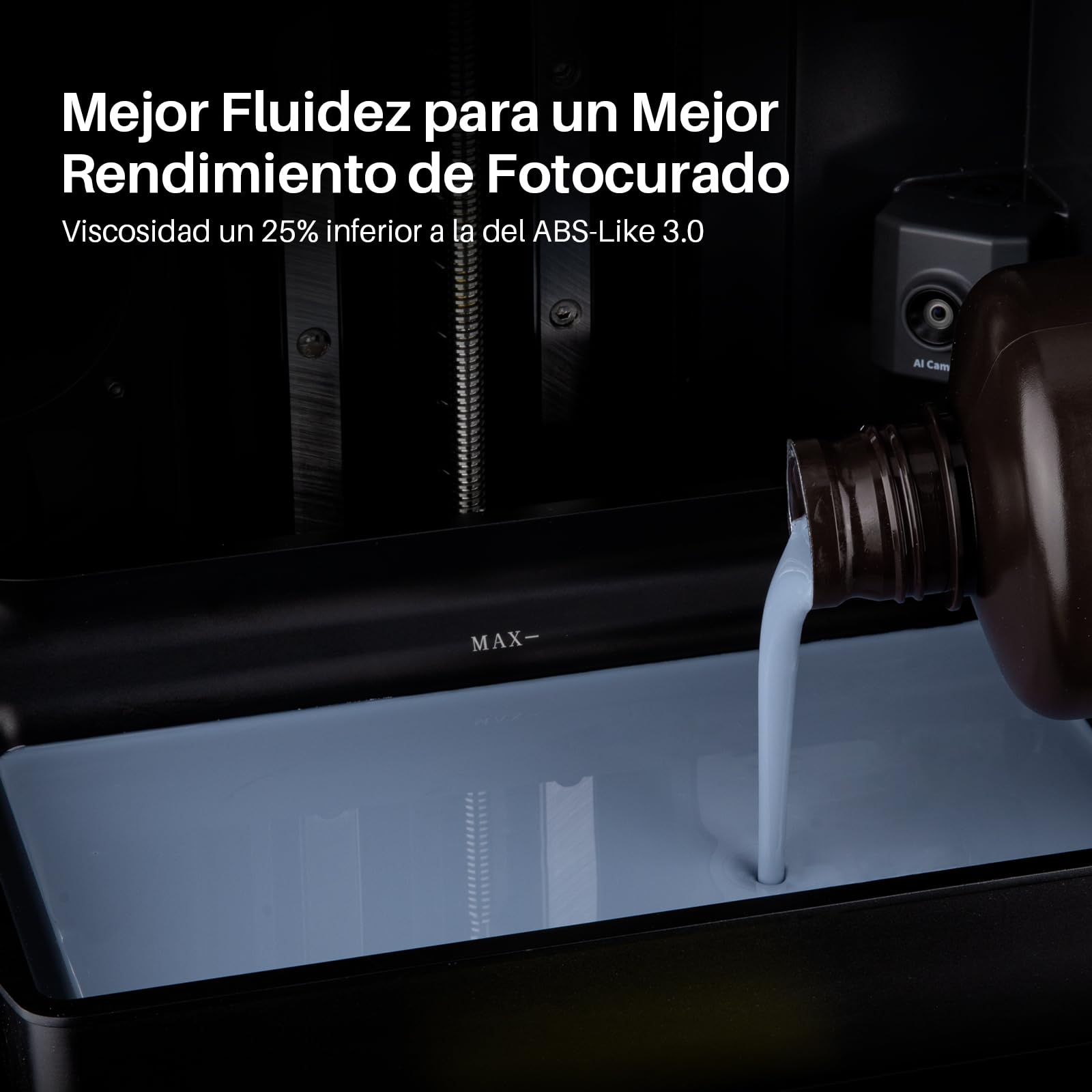 ELEGOO ABS-Like 3.0+ Resina para Impresora 3D Gris 2000g, Resina de Impresión 3D de Alta Resistencia al Calor, Menor Viscosidad y Contracción, Curado UV LCD 405nm para Impresora 3D