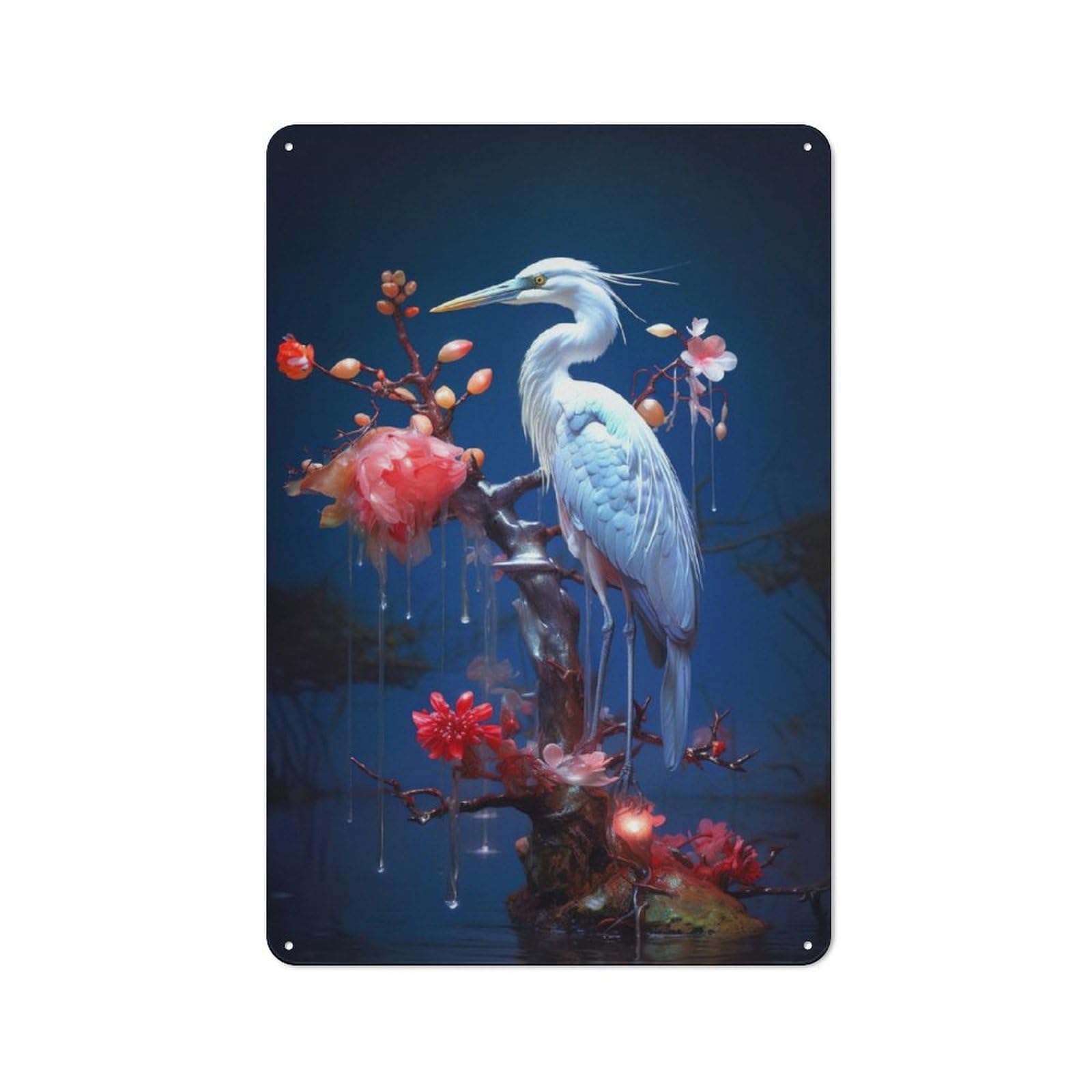 Junmoney Graceful Elengance Tin Wall Plaque 30X20cm With For Home Office Or Studio, Gift Idea At Christmas For Creative Workspace Decorators