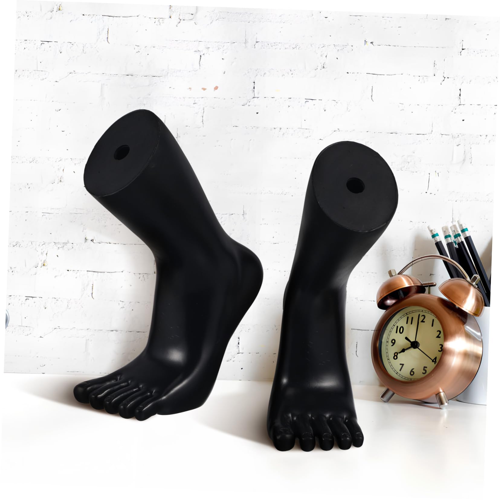 PRETYZOOM Fußmodell Schwarzer Vinyl Einzigartigem Design Socken aus Realistisches Farbe für Präsentation von Socken und Knöchelarmbändern im Einzelhandel und Ausstellungen