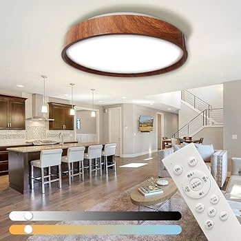 Amazon.co.jp : LEDシーリングライト 木目調 リモコン付き 調光調色