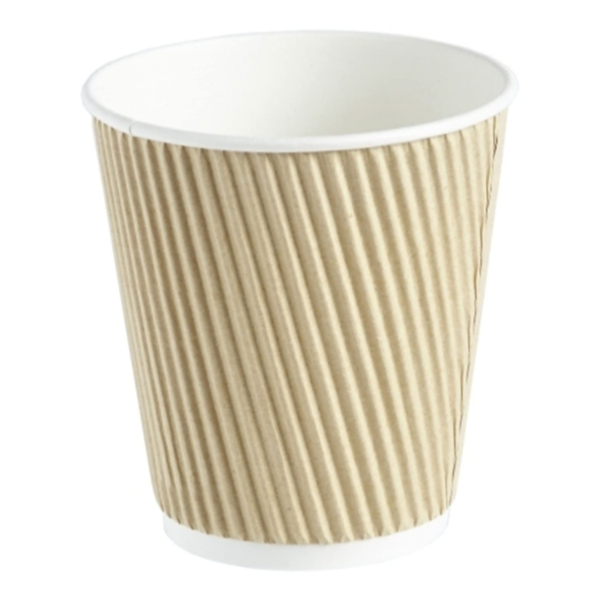 Dispo Kraft Ripple Disposable Paper Coffee Cups 10Oz / 280Ml - Sleeve Of 25 - Takeaway Cups