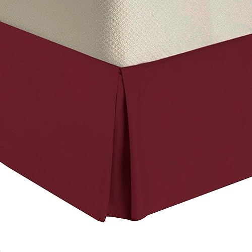 Miniatura 8 de Royal Tradition Falda de cama de 300 hilos, 100% algodón plisado a medida con caída de 15 pulgadas y esquinas divididas, color azul marino