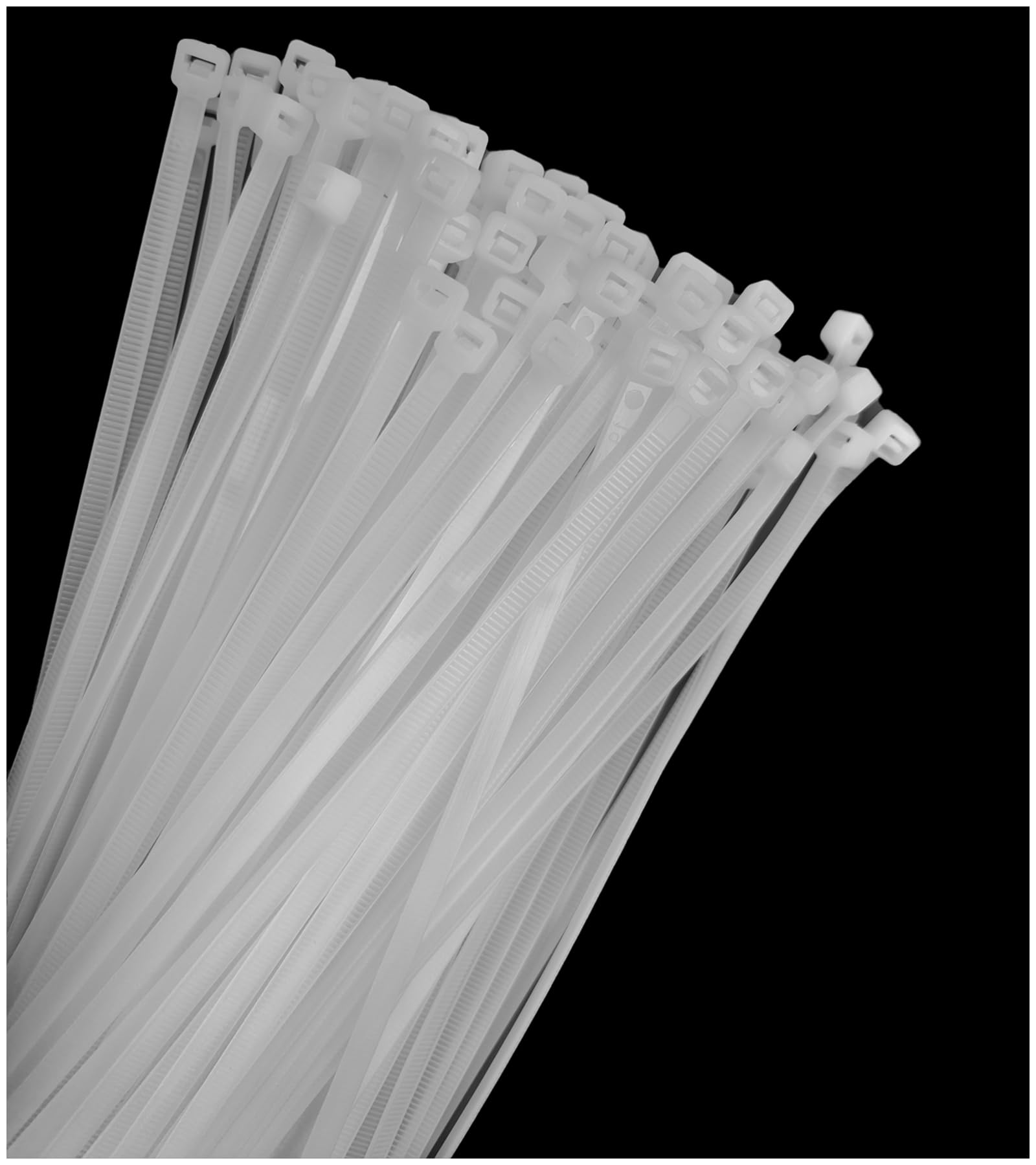 Menylon White Cable Ties 100 Pack,250mm×4.8mm Zip Ties Clear with 50lbs Tensile Strength,Nylon Self Locking Wire Ties Wraps for Home,Office,Garden