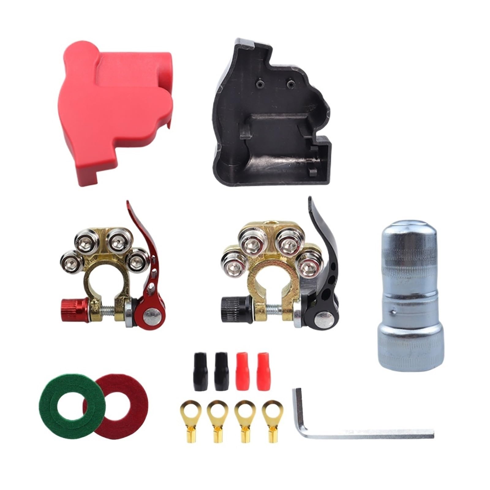 Connettore morsetto batteria Terminale in rame puro Cavo negativo positivo con chiave esagonale for auto da roulotte(B)