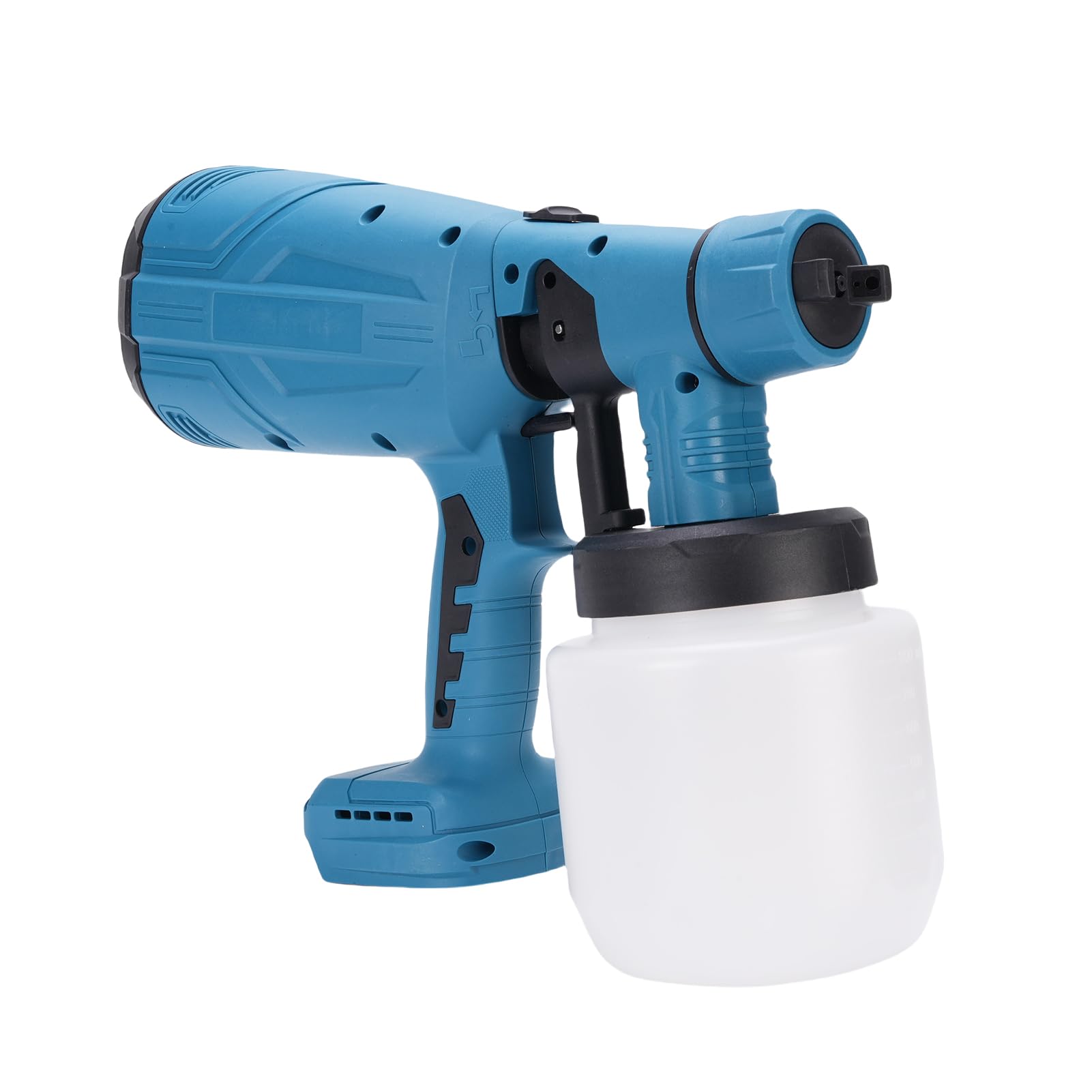 SIXRUN Pulverizador de Pintura Inalámbrico de Mano, Pistola Pulverizadora de Pintura Eléctrica con Motor de Cobre de 200 W con 6 Boquillas, Tanque de 800 Ml, RPM para Muebles, Paredes, Cercas,