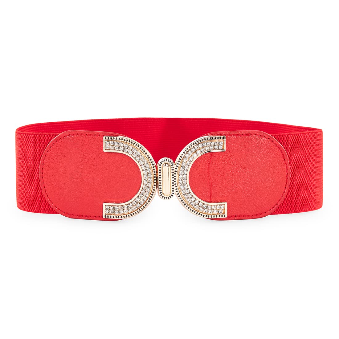 Elastic Fabric Waist Belt for Women Dresses C-Shaped Design Stretchy Ladies Belt for Saree Girls Jeans - Free Size (LD32)-image-48