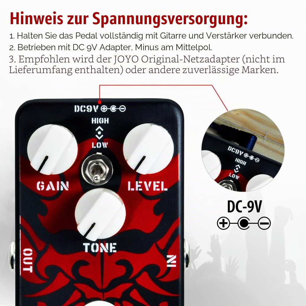 JOYO Ultimate Drive Overdrive Distortion Pedal Reichhaltiger Overdrive für E-Gitarre mit Bypass (JF-02)