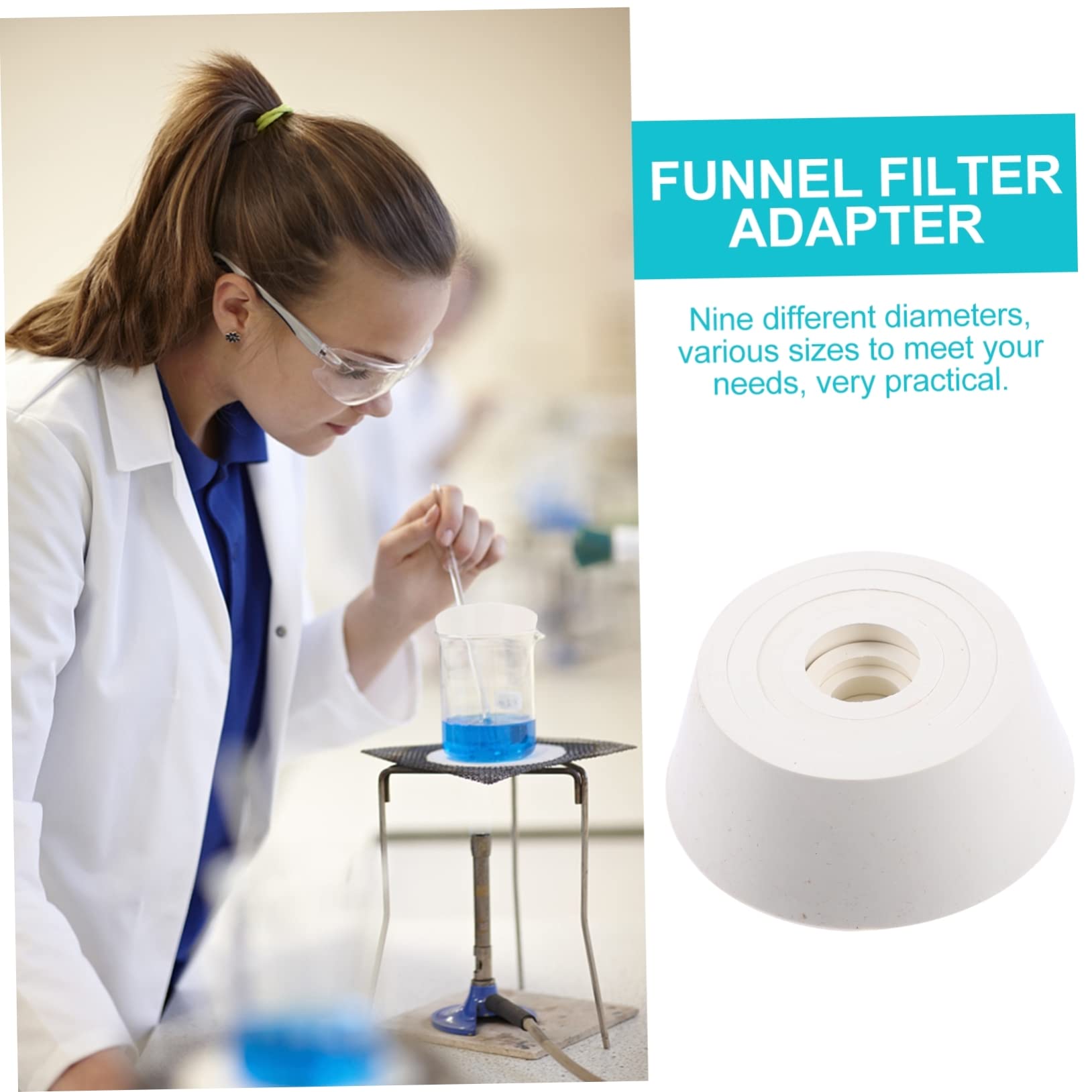 JECOMPRIS Funnel Adapter Ring 10x1 Set Funnel Flask Gaskets Filter Adapter Cones Set Lab Glassware Gaskets