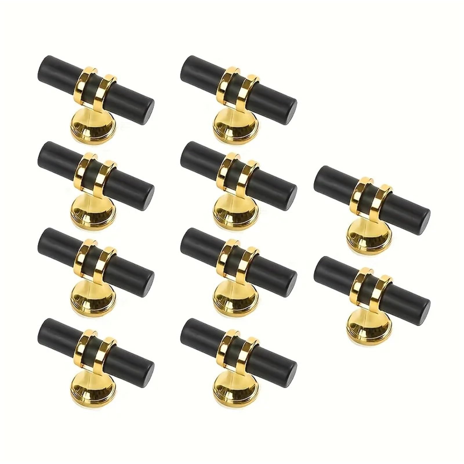 Diyouke 8pcs Modern Simple Black Cabinet Handles - Elegant Lengthened Drawer Pulls for Wardrobe and Cabinet(Black)