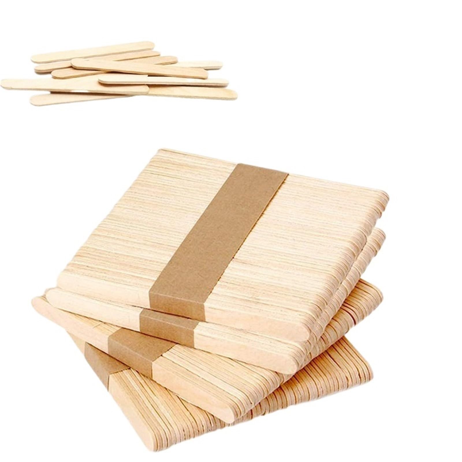 Bâtonnets de sucettes glacées en bois - 500/1000 bâtonnets en bois - Bâtons de glace à la main - Bâtonnets en bois (1 000 pièces, 93 mm)
