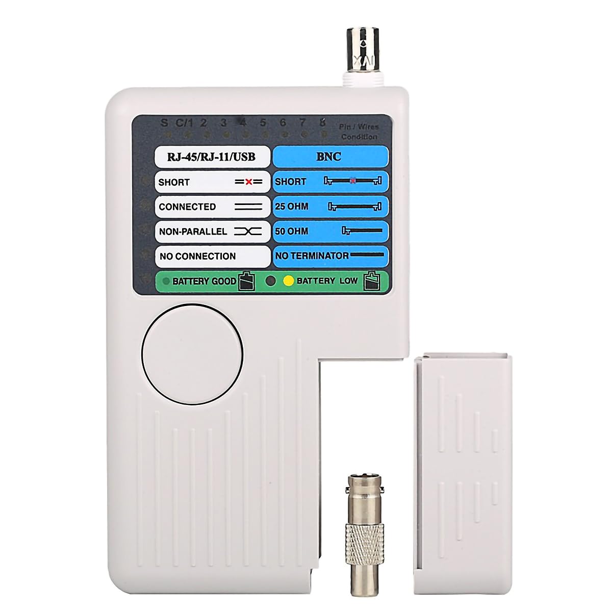 Testeur de câble réseau multifonction 4 en 1, testeur de fil Cat5 Cat6 de câble LAN RJ45/RJ11/USB/BNC, Testeur de câble réseau - BNC, RJ45, RJ11