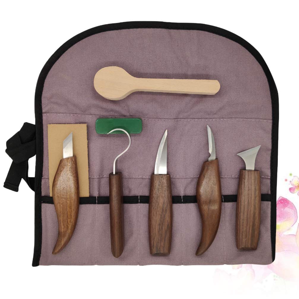 EXCEART Gancho 1 Juego 7 Piezas Kit De Herramientas De Grabado Herramientas De Grabado En Madera Herramientas De Artesanía De Madera Herramientas De Tallado Tallando Nuez Talla De Madera