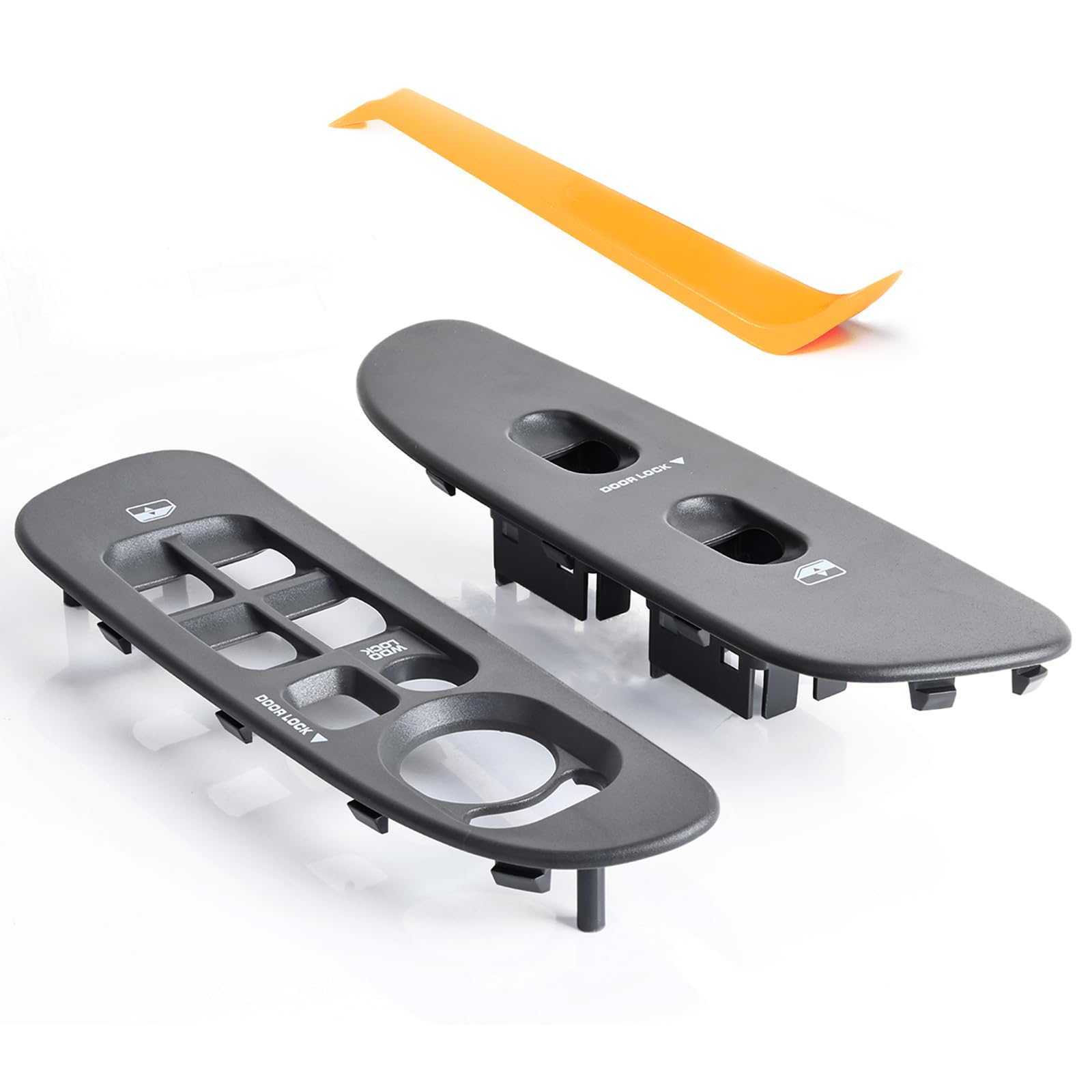 PUENGSIGrey Door Window Switch Panel Bezel, Driver Passenger Right Left Seat Switch Panel Fit for Dodge 2002-2010 Ram 1500 2500 3500