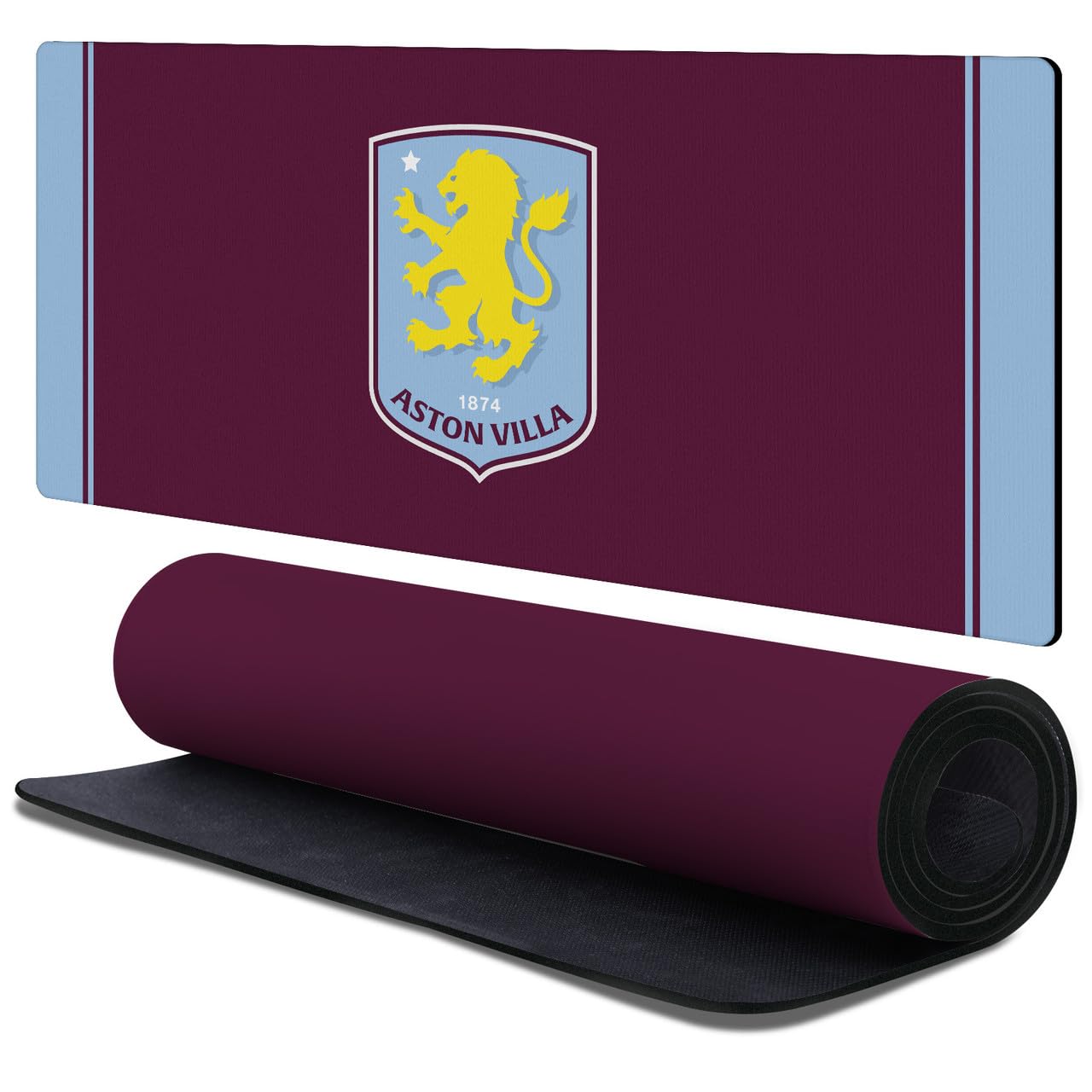 Head Case Designs Officially Licensed Aston Villa Football Club Stripes Logo Icon 37.4 x 15.75 x 0.16 inches (900 x 400 mm) - XL Gaming Office Desk PC Keyboard Mouse Mat Pad