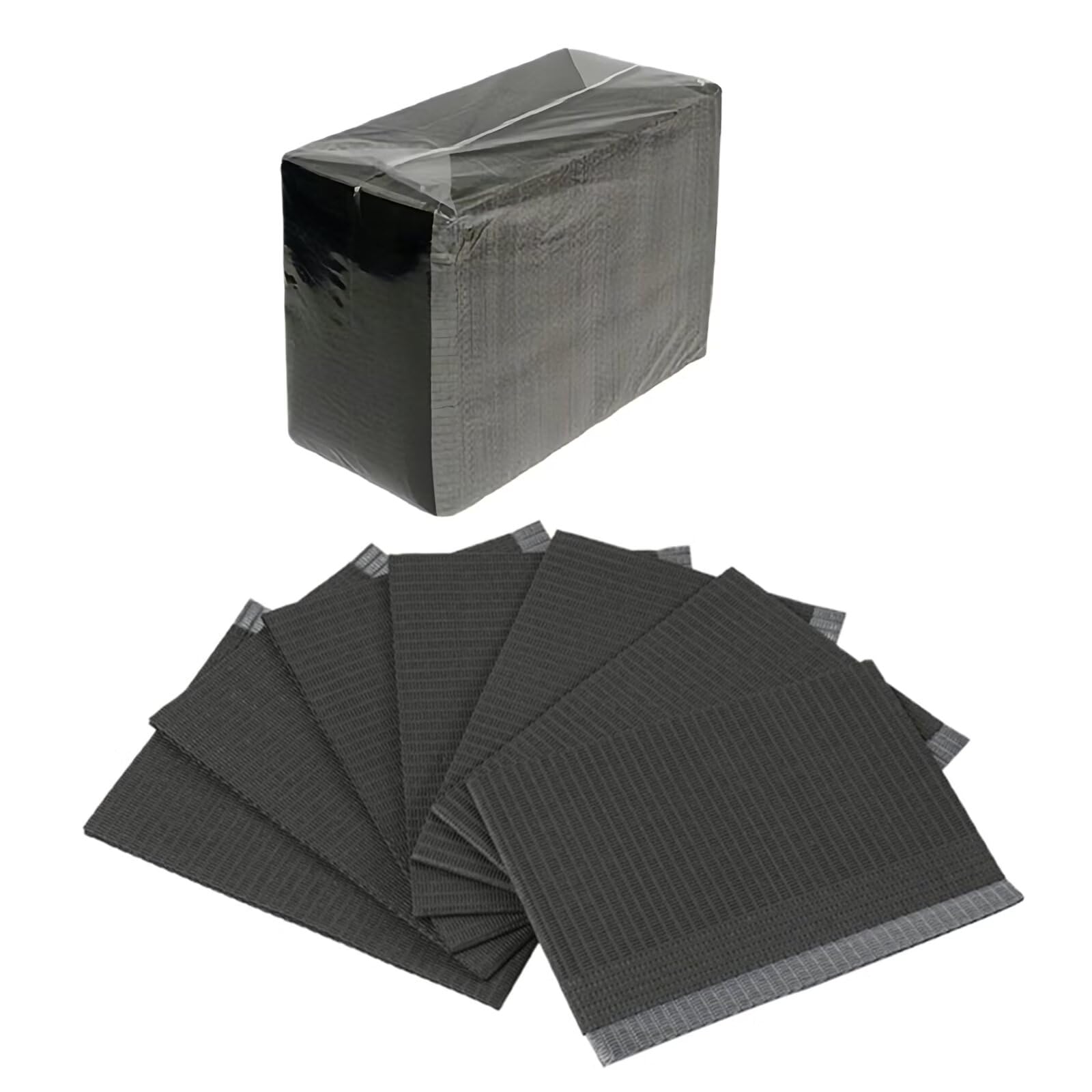 125 Pack 13x 18 Black Dental Bibs Disposable Set, 3 Ply Soft and Waterproof Tattoo Bib Sheet, Disposable Nail Mats for Both Men and Women Who Need Dental Treatmen