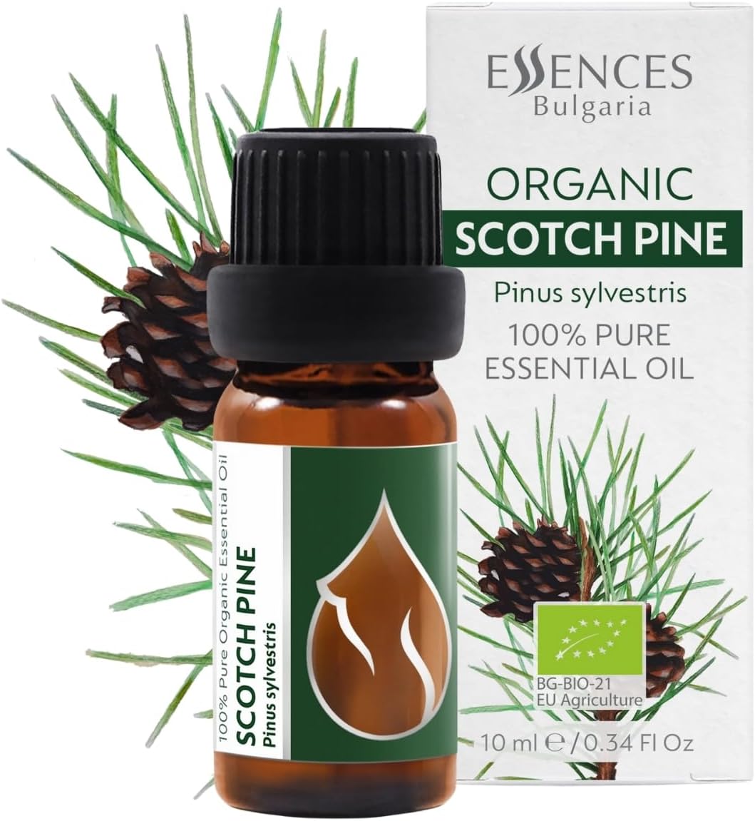 Organic Scotch Pine Essential Oil 10ml - 100% Pure and Natural - Undiluted - Therapeutic Grade - from Family Owned Farm - Ideal for Aromatherapy 10ml