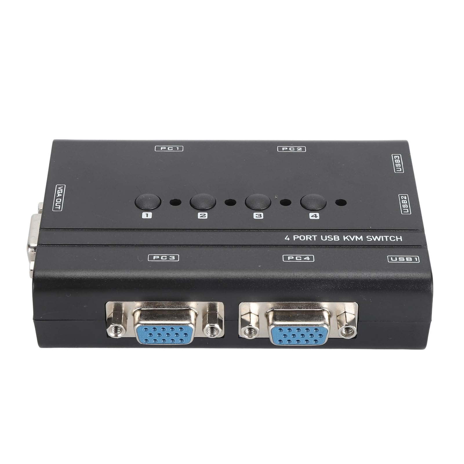 sonew usb vga kvm switch 4 port selector for 4 pcs sharing display and 3 usb devices including, keyboard, and printer