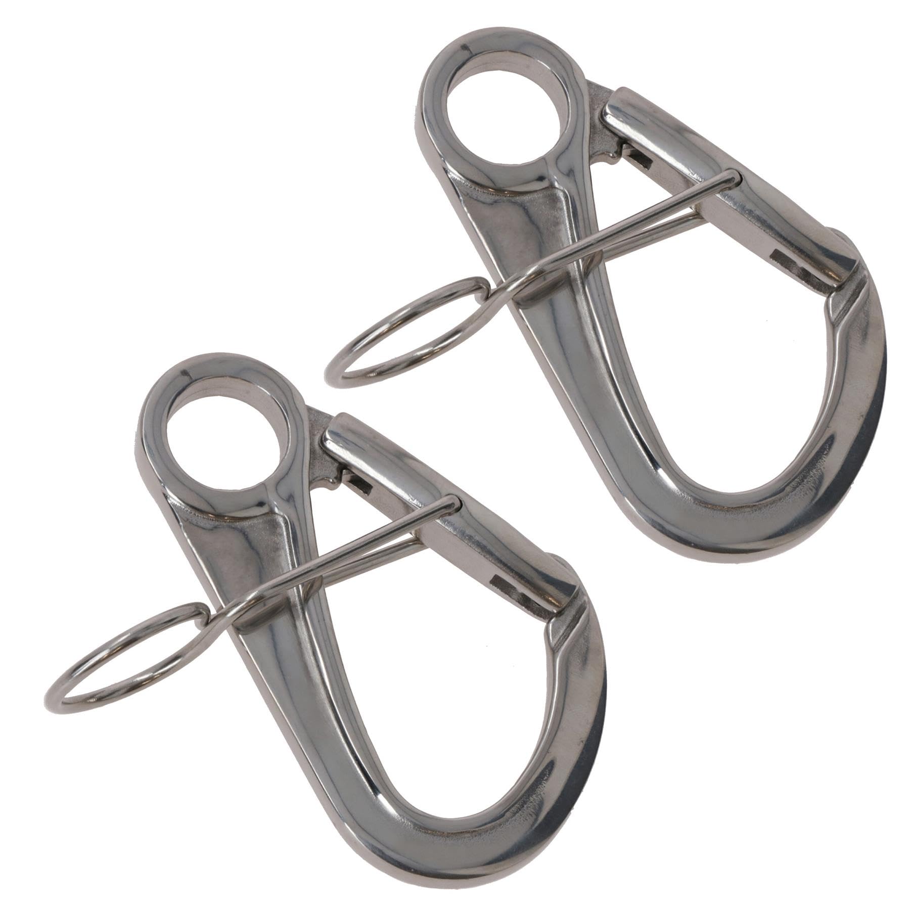 AB Tools 108mm Buoy Mooring Hook 2pk Carabiner Carbine Hook Snap Shackle A4 Stainless