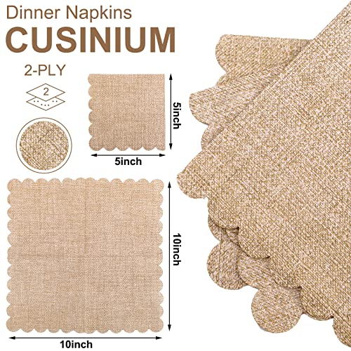 Panelee-100-Pcs-Burlap-Cocktail-Dessert-Napkins-Rustic-Scalloped-Paper-Napkins-Decorative-Napkins-Bulk-Disposable-Party-Napkins-for-Wedding-Baby-Shower-Dinner-Birthday-5-x-5-Inch Panelee 100 Pcs Burlap Cocktail Dessert Napkins Rustic Scalloped Paper Napkins Decorative Napkins Bulk Disposable Party Napkins for Wedding Baby Shower Dinner Birthday 5 x 5 Inch