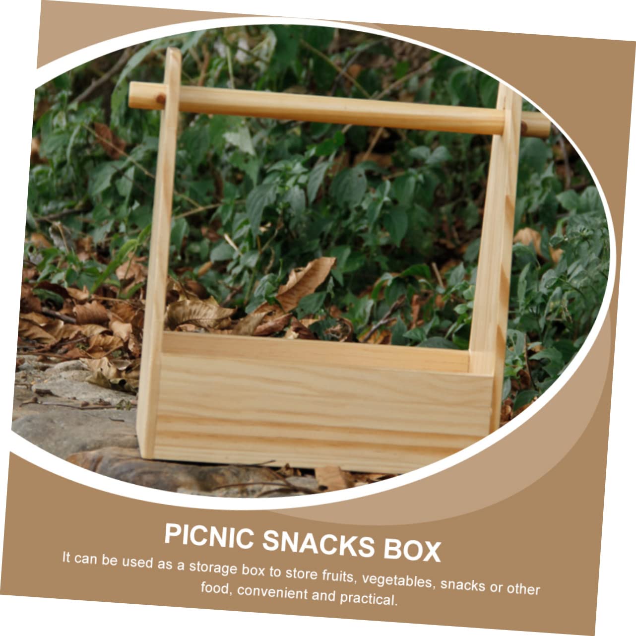 Toddmomy Caja De Comida Portátil De Madera para Picnic y Camping Contenedor De Snacks y Frutas para Actividades