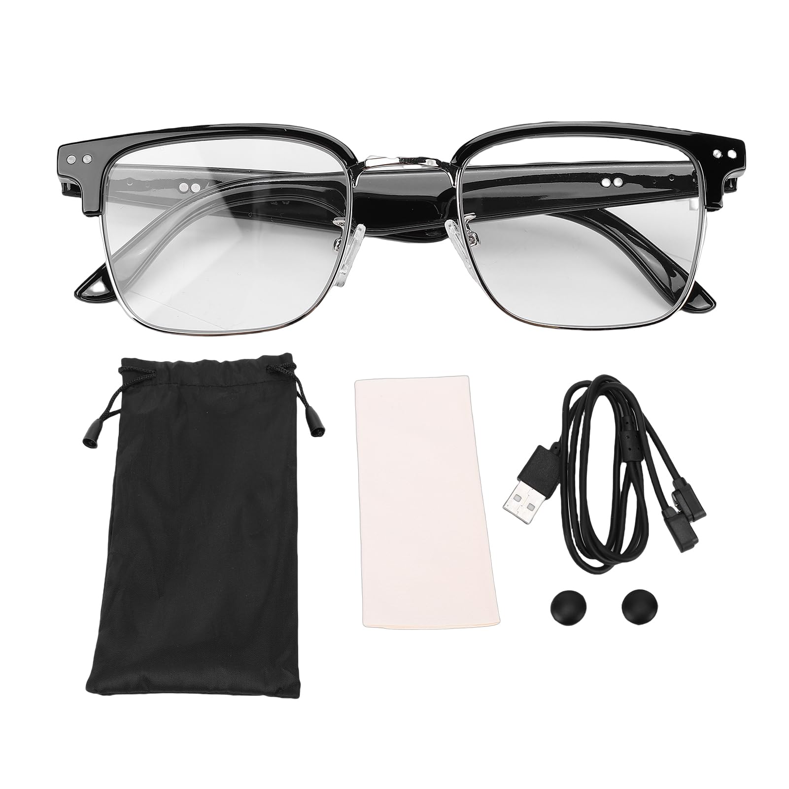 AI Smart Glasses Lunettes de traduction Bluetooth élégantes pour un usage quotidien en voyage, design léger